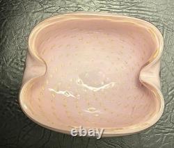 Murano Pink Gold Italian Art Glass Bowl Ashtray 4.5
