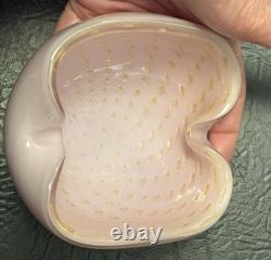 Murano Pink Gold Italian Art Glass Bowl Ashtray 4.5