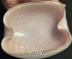 Murano Pink Gold Italian Art Glass Bowl Ashtray 4.5
