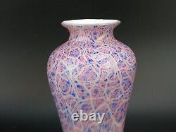 Murano Pink and Blue Speckled Spot Italian Art Glass Vase Textured Surface