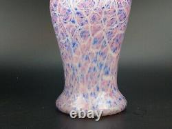 Murano Pink and Blue Speckled Spot Italian Art Glass Vase Textured Surface