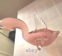 Murano Seguso Glass Opelescent Pink Duck 1950/1965 Mid Centuary Modern Ornament