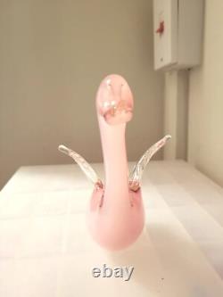 Murano Seguso Glass Opelescent Pink Duck 1950/1965 Mid Centuary Modern Ornament