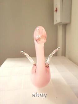 Murano Seguso Glass Opelescent Pink Duck 1950/1965 Mid Centuary Modern Ornament