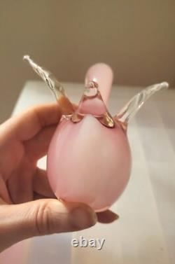 Murano Seguso Glass Opelescent Pink Duck 1950/1965 Mid Centuary Modern Ornament