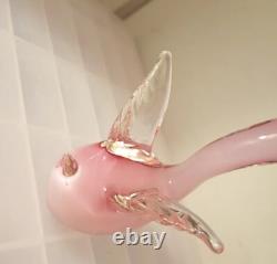 Murano Seguso Glass Opelescent Pink Duck 1950/1965 Mid Centuary Modern Ornament