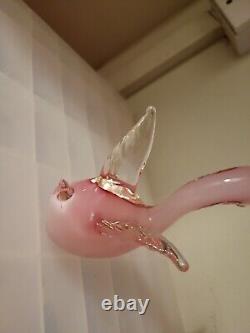 Murano Seguso Glass Opelescent Pink Duck 1950/1965 Mid Centuary Modern Ornament