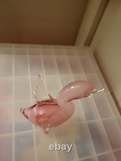 Murano Seguso Glass Opelescent Pink Duck 1950/1965 Mid Centuary Modern Ornament