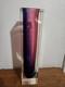 Murano Sommerso Art Glass Block Vase Red Magenta Cobalt Blue Cased 30cm
