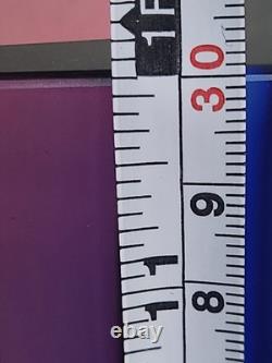 Murano Sommerso Art Glass Block Vase Red Magenta Cobalt Blue Cased 30cm