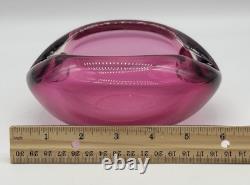 Murano Sommerso Cranberry Pink Italian Art Glass Bowl MCM cigar Ashtray 6 Dish