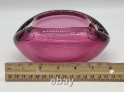 Murano Sommerso Cranberry Pink Italian Art Glass Bowl MCM cigar Ashtray 6 Dish