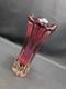 Murano Sommerso Glass Vase Pink Ruby Clear Ribbed Fratelli Toso Style Vintage
