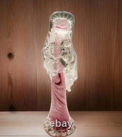 Murano Style Art Glass MADONNA & CHILD Pink Cased Swirl 10 Seguso Style HEAVY