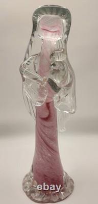 Murano Style Art Glass MADONNA & CHILD Pink Cased Swirl 10 Seguso Style HEAVY