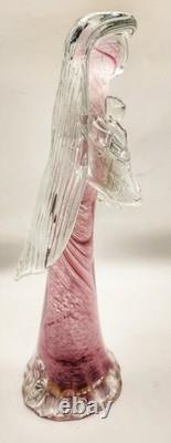 Murano Style Art Glass MADONNA & CHILD Pink Cased Swirl 10 Seguso Style HEAVY