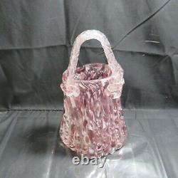 Murano-Style Hand-Blown Art Glass Purse Vase