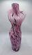 Murano Style Handblown Art Glass Female Torso Vase Figurine Pink Bust 13