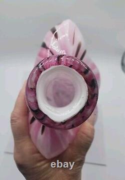 Murano Style Handblown Art Glass Female Torso Vase Figurine Pink Bust 13