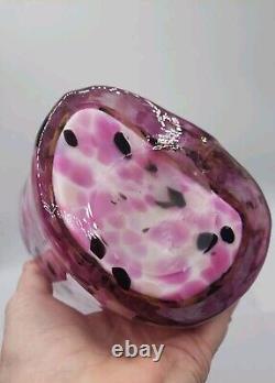 Murano Style Handblown Art Glass Female Torso Vase Figurine Pink Bust 13