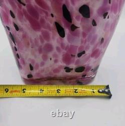 Murano Style Handblown Art Glass Female Torso Vase Figurine Pink Bust 13