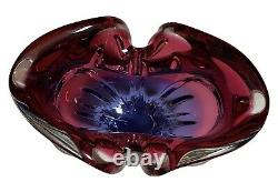 Murano Vase 6.5 Flavio Poli Seguso Pink Purple Sommerso Art Glass Whale Tail