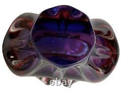 Murano Vase 6.5 Flavio Poli Seguso Pink Purple Sommerso Art Glass Whale Tail