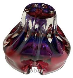 Murano Vase 6.5 Flavio Poli Seguso Pink Purple Sommerso Art Glass Whale Tail