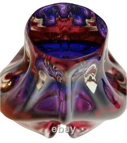 Murano Vase 6.5 Flavio Poli Seguso Pink Purple Sommerso Art Glass Whale Tail