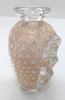 Murano Vase Hobnail Scalloped Pink Italian Art Glass