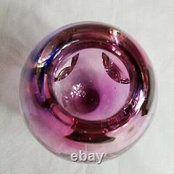 Murano Vase Purple Blue Pink Sommerso Art Glass Faceted 5.5 Tall 3.5lbs