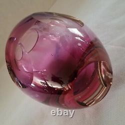 Murano Vase Purple Blue Pink Sommerso Art Glass Faceted 5.5 Tall 3.5lbs