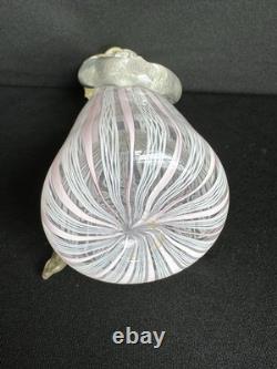 Murano Venetian Art Glass Angel Figurine Pink Latticino Filigrana 24k Gold Leaf