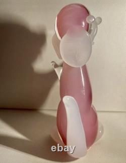 Murano Venetian Vintage Seguso Pink Opaline Alabastro Dog Sculpture / Figure