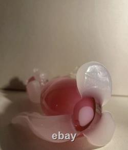 Murano Venetian Vintage Seguso Pink Opaline Alabastro Dog Sculpture / Figure