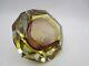 Murano Vetro Artistico Formia six faceted art glass round bowl pink and gold