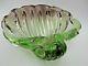 Murano green & pink sommerso Italian art glass Barbini seashell bowl