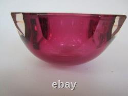Murano handmade honeycomb 12-facet rose pink geometric cut round art glass bowl