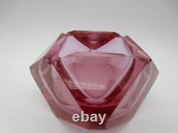 Murano sommerso space age pink Mandruzzato geometric glass bowl