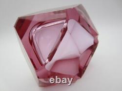 Murano sommerso space age pink Mandruzzato geometric glass bowl