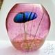 NORMAN STUART CLARKE SIGNED IRIDESCENT VASE 1987 PINK 16cm