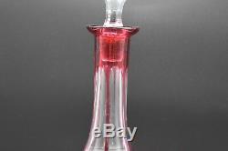Nachtmann German Traube Cranberry Pink Cased Cut To Clear 15 Decanter