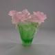 Nancy Daum Style VaseH7 Pink Green Ombré Heavy Art Glass Maker Unknown Unique