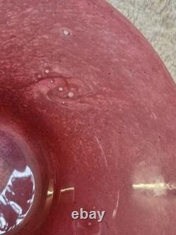 Nazeing Stevens Williams Whitefriars Art Deco Pink Rose Cloud Glass Bowl