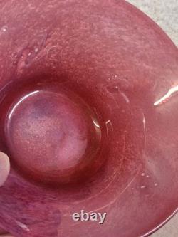 Nazeing Stevens Williams Whitefriars Art Deco Pink Rose Cloud Glass Bowl