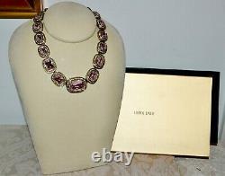 New $230 HEIDI DAUS Exquisite Elegance Crystal Art Deco Necklace Rose Pink