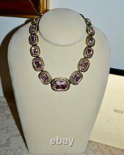 New $230 HEIDI DAUS Exquisite Elegance Crystal Art Deco Necklace Rose Pink