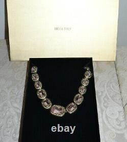 New $230 HEIDI DAUS Exquisite Elegance Crystal Art Deco Necklace Rose Pink