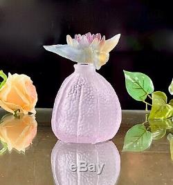 New Daum Crystal Physalis Perfume Bottle $700 Retail Signed Mint Gorgeous