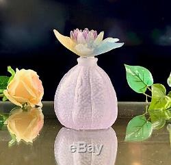 New Daum Crystal Physalis Perfume Bottle $700 Retail Signed Mint Gorgeous